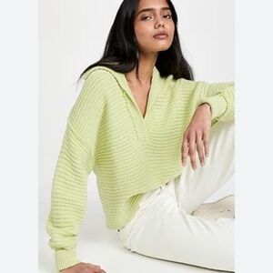 Free people Marlie pullover ribbed sweater in Acid Lime